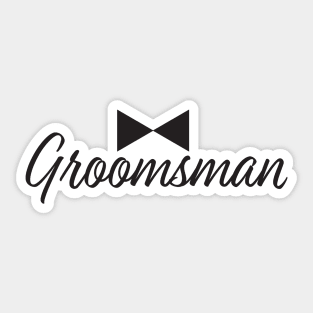 Groomsman text and Bow tie Sticker